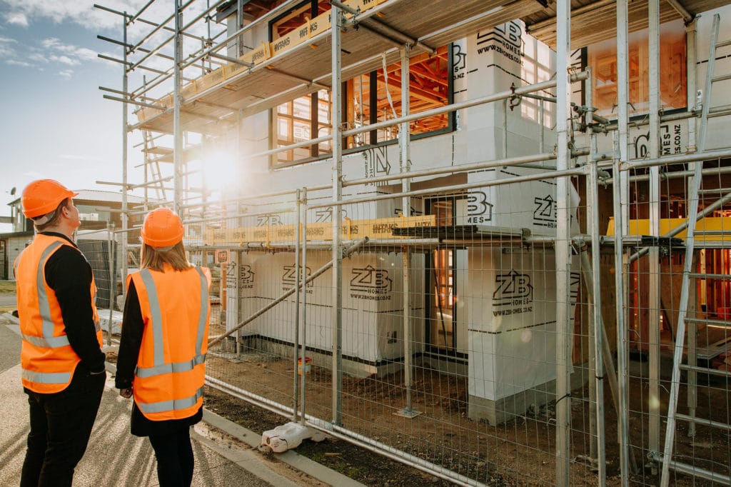 Builders on site at new home builds